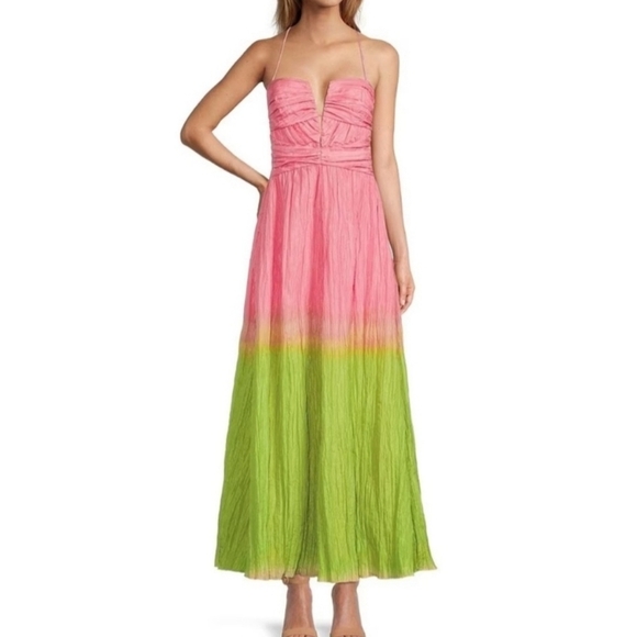 ANTONIO MELANI Dresses & Skirts - Antonio Melani Pink and Green Maxi Dress
